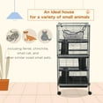 thumbnail image 4 of PawHut 4-Tier Rolling Small Animal Cage Play House, Deluxe Guinea Pig Cage, 4 of 10