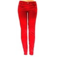 thumbnail image 5 of COSTLY Girl Womens Sexy Satin Solid RED/White Color Skinny Fit Stretch Pants, 5 of 6
