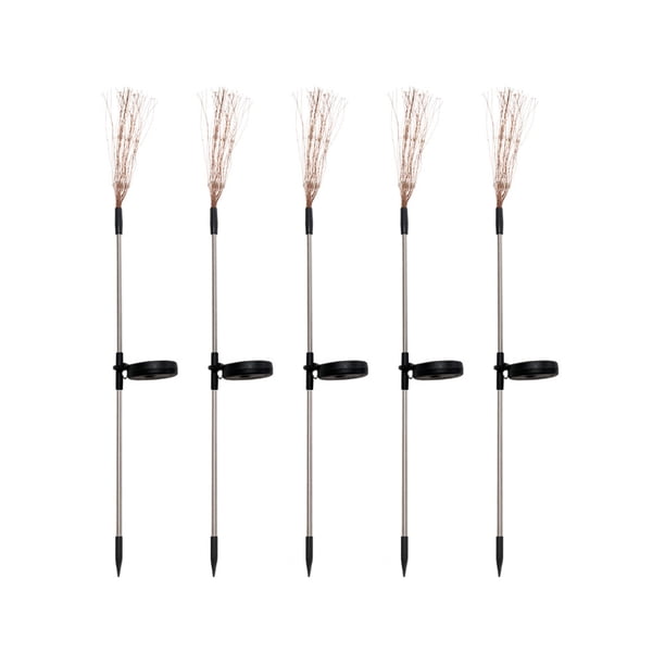 Billuyoard 5 piezas de luz de jardín con energía Solar de acero inoxidable Control remoto IP65 impermeable DIY lámpara decorativa de flores con Jardín y Patio Vistoso Billuyoard HA066795-03