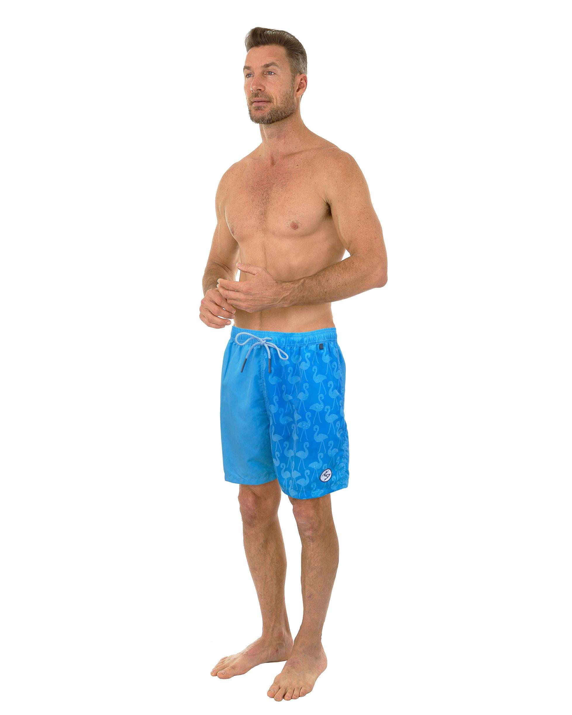 Uzzi Mens Swimming Shorts Beachwear Boxers Swim Trunks, Blue, Size: X ...