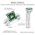thumbnail image 6 of Rosec Jewels IGI Certified Lab Grown Green Diamond 4 Carat Engagement Ring with Band (VS1 Quality) - Princess Cut Wedding Ring Set, 18K White Gold, US 4.00, 6 of 9