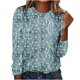thumbnail image 2 of ICHUANYI Clearance Fashion Women Casual Long Sleeve Printed Round Neck Loose T-Shirt Blouse Tops(Light Blue, L) ICHUANYI WER2023081114035, 2 of 4