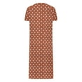 thumbnail image 5 of Tnhcen Women's Zip Up Robe Long Length Pajama Dress Polka Dot Print Cozy Fleece Loungewear with Pockets Soft Sleepwear S-2XL Brown, 5 of 7