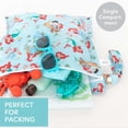 thumbnail image 2 of Waterproof Wet Bag for Baby, Travel, Swim Suit, Cloth Diapers, Pump Parts, Pool, Beach, Gym Clothes, Toiletry, Hook to Stroller, Daycare, Zipper Reusable Wetdry Packing Pouch, Florals Gray, 2 of 5