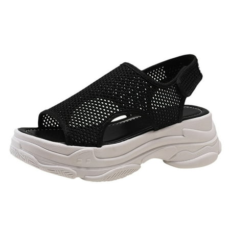 

XIAOFFENN Sandal For Women Summer Sandal For Women Fashion Women S Breathable Sandals Casual Sponge Cake Bottom Fish Mouth Sandals Sandal For Women