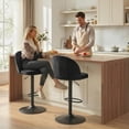 thumbnail image 2 of HOMCOM Bar Stools Set of 2, Swivel Counter Height Barstools, Black, 2 of 10