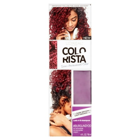 L'Oreal Paris Colorista Semi-Permanent Hair Color For Brunettes, #Burgundy, 1 (Hair Dye Best In India)