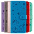 thumbnail image 1 of Tsimak Étui Portefeuille en Cuir pour iPhone 11 12 13 14 15 Pro Max TP Max XR X 13 Mini 6 6S 7 8 Plus SE 2 3, Étui à Rabat Résistant aux Rayures avec Fentes pour Cartes, Design de Chat Mignon, 1 of 5