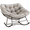 Beige, variant on Outdoor Rocking Chair, Indoor Papasan Chair, Modern Rattan Wicker Lounge Chair for Bedroom, Living Room, Porch, Garden, Lawn-Dark Grey