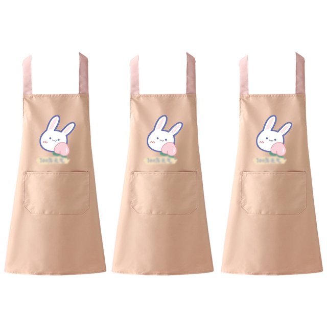 Delantal de 3 piezas, delantal reutilizable, nuevo delantal de poliéster-algodón, impermeable y a prueba de aceite, para cocina doméstica, sin mangas, cintura