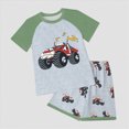 thumbnail image 2 of TOWED22 Infant Toddler Baby Boy Clothes 2pcs Short Sleeve Shirt Pocket Shorts Cute Graphic Summer Outfits(Green,4-5 Y), 2 of 4