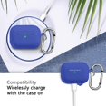 thumbnail image 2 of AirPods Pro 2nd Gen Case [Front LED Visible], Entronix Silicone Protective Shockproof Earbuds Case Cover Skin with Keychain Kit Set Compatible for Apple AirPods Pro 2nd Generation (Blue), 2 of 6