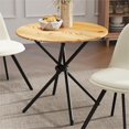 thumbnail image 1 of Homy Casa 31.5 inch Round Dining Table for two, Dark Brown MDF Top Metal Base, Modern Kitchen Table, 1 of 10