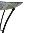 thumbnail image 6 of Northlight 18" Pastel Pink and Blue Flowers Hand Painted Glass Outdoor Patio Bird Bath, 6 of 6