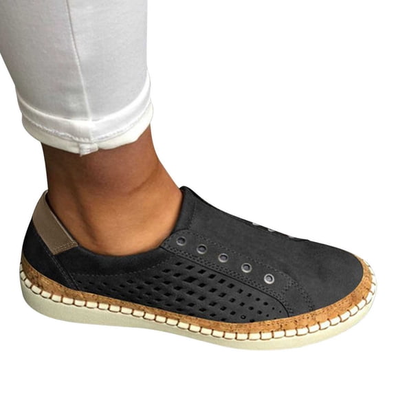 NOKIO Low-Top Slip Ons Women's Fashion Sneakers Casual Canvas Sneakers for Women Comfortable Flats Breathable Padded Insole Slip on Sneakers Women Low Slip on Shoes