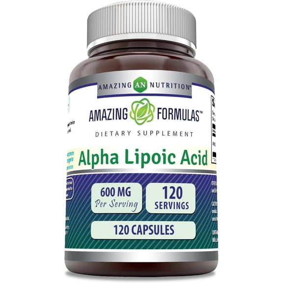 Amazing Formulas Alpha Lipoic Acid 600 Mg Per Serving 120 Capsules Supplement | Non-GMO | Gluten Free