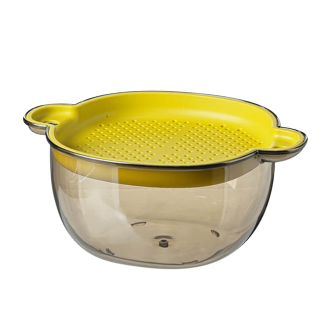 Colador grande de cocina, cesta de plástico de doble capa para lavar verduras, cuencos para limpiar, lavar y mezclar, desmontable.