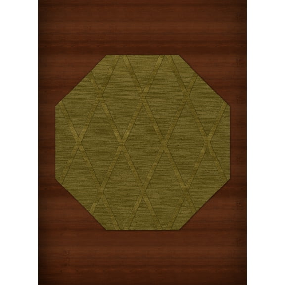 Dalyn Dover Area Rug DV11 Dv11 Avocado Lines Diamonds 4' x 4' Octagon