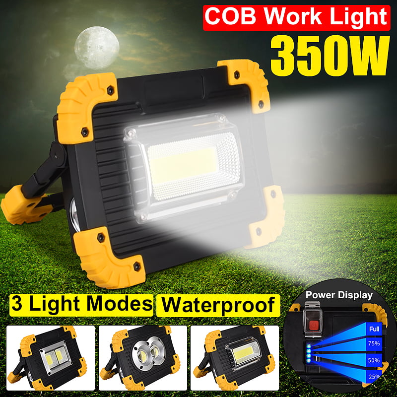 COB LED Work Light USB Rechargeable Floodlight Emergency Square Lamp Stand 5W 