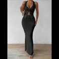 thumbnail image 4 of Conjunto de Dos Piezas para Mujer: Top con Cuello Halter y Falda con Frontal, Conjunto de Verano. Negro XL, 4 of 10