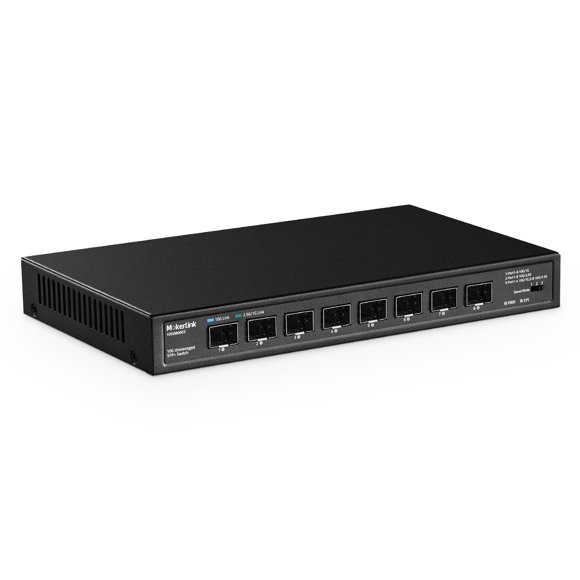 MokerLink 8 Port 10Gbps SFP+ Switch, Support 1G/2.5G/10G SFP Module, 160Gbps Bandwidth, Fanless Unmanaged Plug and Play Ethernet Switch