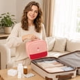 thumbnail image 2 of Portable Medical Supply Organizer, Travel First Aid Kit Mini, Pill Organizer for Travel, Travel Emergency Kit Bag, First Aid Organizer Storage Bag, 9X8X4 Inch Pink Handheld Travel, 2 of 3