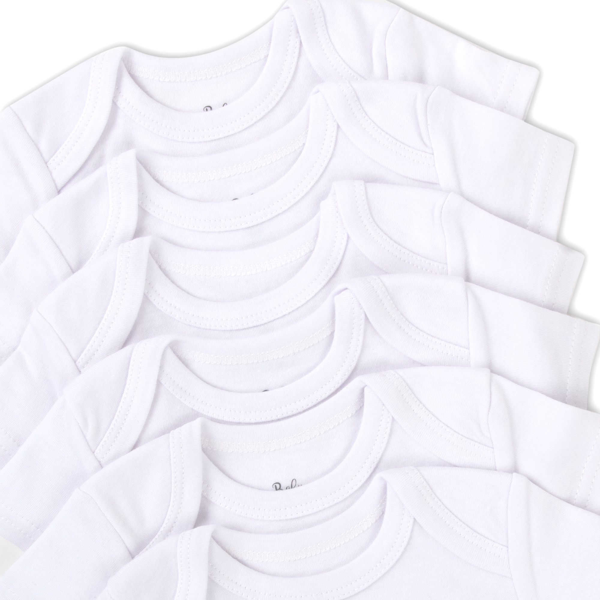 Baby Essentials 6-Pack White Newborn Bodysuits photo 5