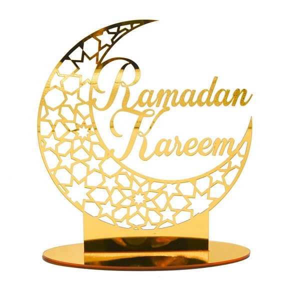 Hml Acrylic Ramadan Moon Craft Ornament Home Table Gift Party Festive Decoration