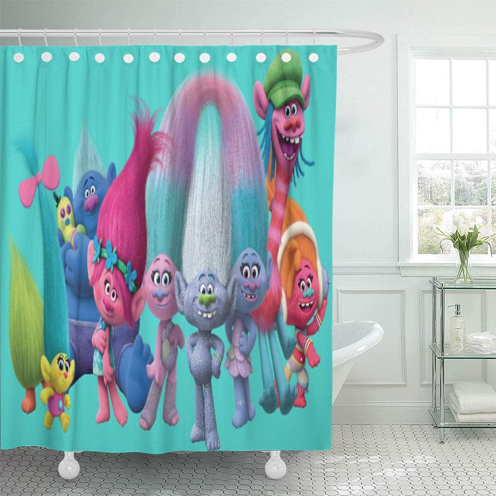 TROLLS CURTAINS 66" X 72" CHILDRENS BEDROOM CURTAINS PURPLE POPPY OFFICIAL NEW 