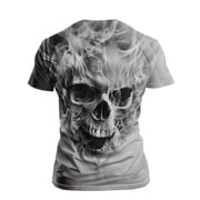 Rebaike Mens Graphic T-Shirt 3D Skull Skeleton Print Gothic Style