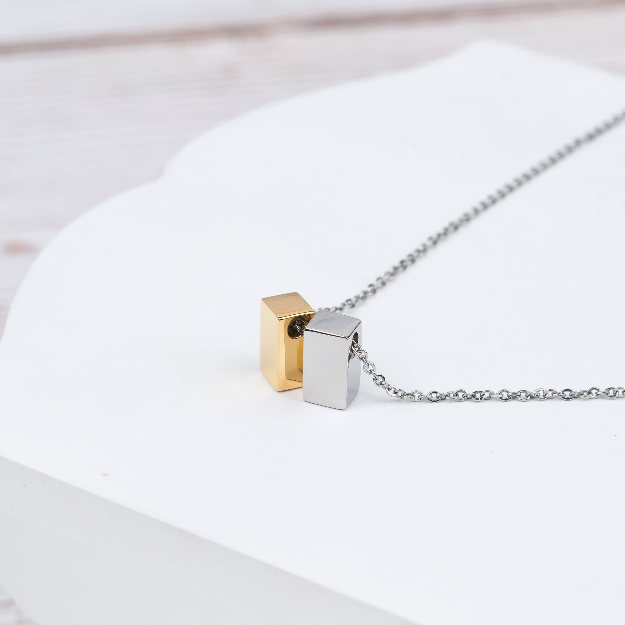 To My God Mother Mother's Day Gift, Gift for Her, Godmother's Day Gift, Godmother's Gift for Mother's Day, Godmother's Day Necklace and Card[Silver and Gold Cube,Blue-Purple Gradient]