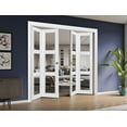 thumbnail image 3 of Sliding Closet Double Bi-fold Doors | Lucia 2555 White Silk with Clear Glass, 3 of 5
