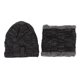 thumbnail image 1 of Bienvenido Hombres Gorro Bufanda Cálido A Prueba de Viento Elástico Engrosado Forro Polar Invierno Gorro de Punto Conjunto para Montar Senderismo Esquí Negro, 1 of 8