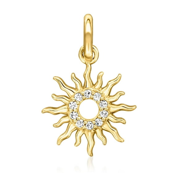 Pure Collection by Ross-Simons Diamond Sun Charm in 14kt Yellow Gold, Women's, Adult