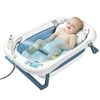 Folding Baby Bathtub,Portable Non-Slip Travel Bathtub Washing Tub Baby Comfort Tub Shower Tub W/ Floating Cushion for 0-6 Years Old Unisex Baby
