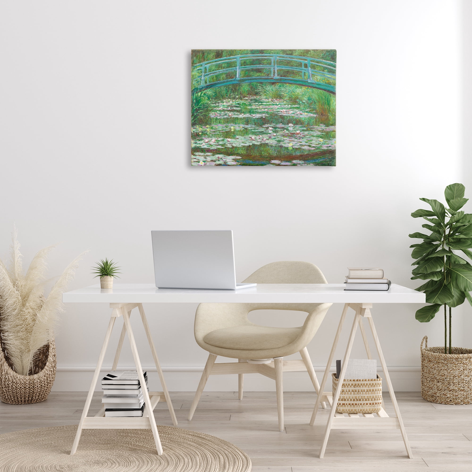 Stupell Industries Classic Monet Japanese Footbridge Landscape & Nature Painting Wrapped Canvas Art Print Wall Art, 30 x 24