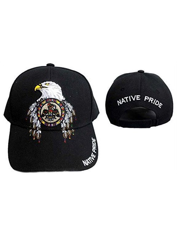Native Pride Baseball Caps Hats Eagle & Feathers Embroidered (CapNp564 )