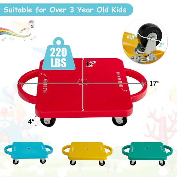 Indoor Ride: Gymax Kids Sitting Scooter Floor Scoot Board with 4