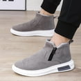 thumbnail image 2 of Fashion Snow Boots For Men Winter Warm Flat Cotton Plush Shoes With Side Zipper Casual Daily Fleece Ankle Boot, 2 of 8