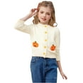 thumbnail image 2 of KAUOD Toddler Knit Cardigan Sweater Halloween Pumpkin Graphic Cute Button Front Sweater Clothes Baby Girls Long Sleeve Coats, 2 of 9