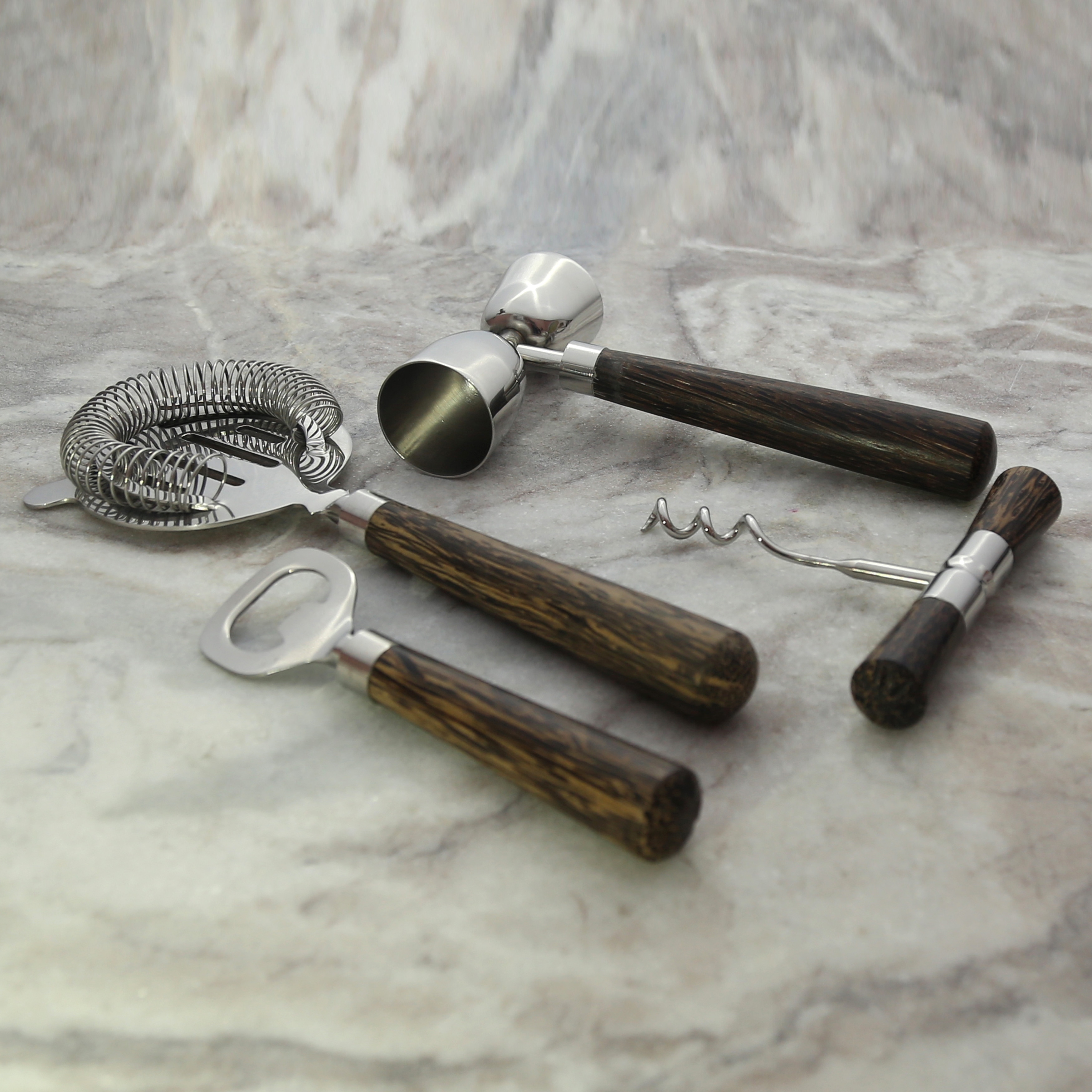 Inox  4-piece Coconut Wood Handle Bar Tools Set - image 4 of 5