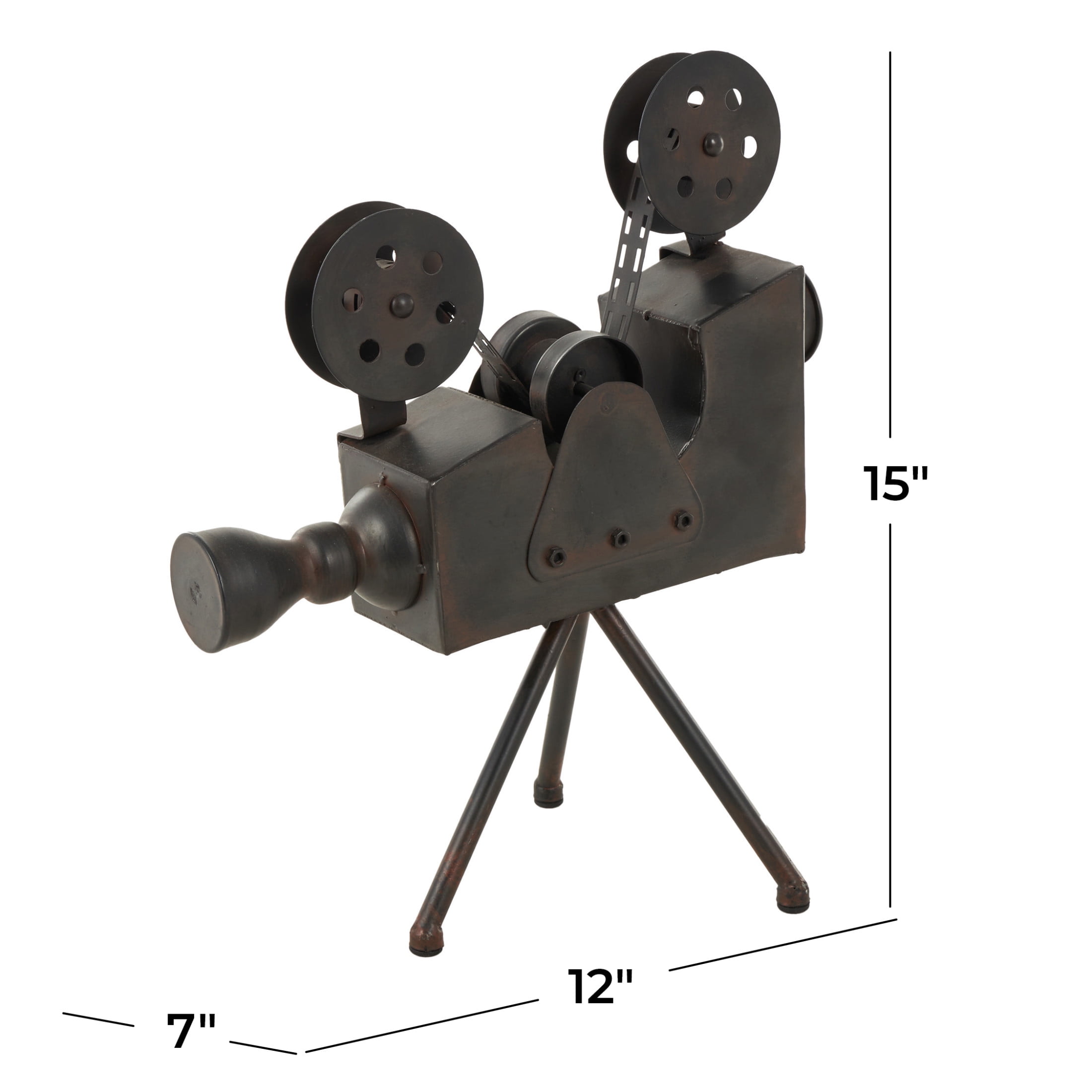 DecMode Brown Metal Vintage Camera Sculpture, 12