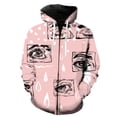 thumbnail image 1 of Sudadera con capucha y cremallera para hombre, diseño abstracto de ojos de tigre, estilo urbano, divertida, estilo hip hop, informal, de manga larga, para primavera, 1 of 6