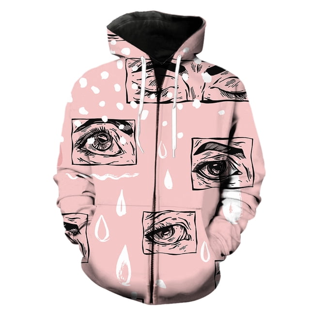 Sudadera con capucha y cremallera para hombre, diseño abstracto de ojos de tigre, estilo urbano, divertida, estilo hip hop, informal, de manga larga, para primavera