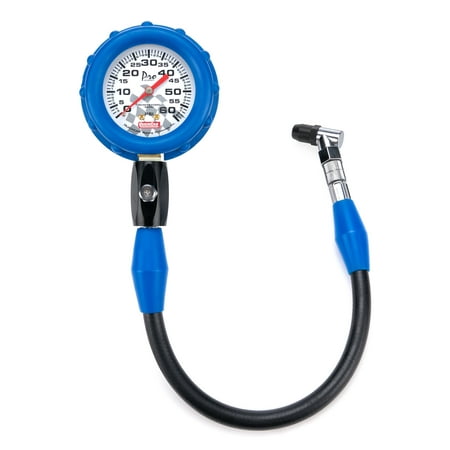 QuickCar Racing Products 56-060 Tire Pressure Gauge with Swivel Chuck and Relief Valve