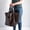 Coffee, variant on Genuine Leather Large Slouchy Tote Shoulder Bag, Oversized Soft Hobo Handbag with Outer Pockets, Snap Closure Casual Everyday Carry Purse, Roomy Top-Handle Shopper Bag for Travel & Commute