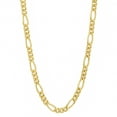 thumbnail image 4 of 3mm 24k Yellow Gold Plated Flat Figaro Chain Necklace, 24 inches, 4 of 7
