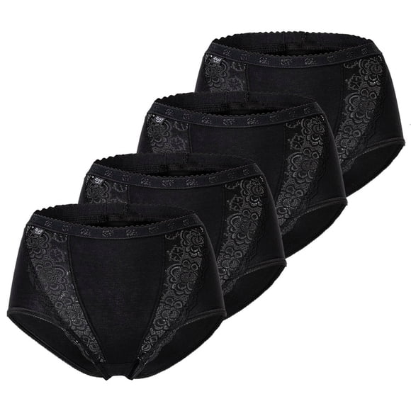 Sloggi Calzoncillos de mujer - Chic, Maxi, paquete de 4, un solo color Negro 48