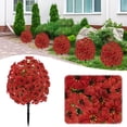 thumbnail image 2 of Red Faux Flower Ball Garden Pick, Artificial Topiary Stake for Patio Planter and Landscape Accent, 2 of 5