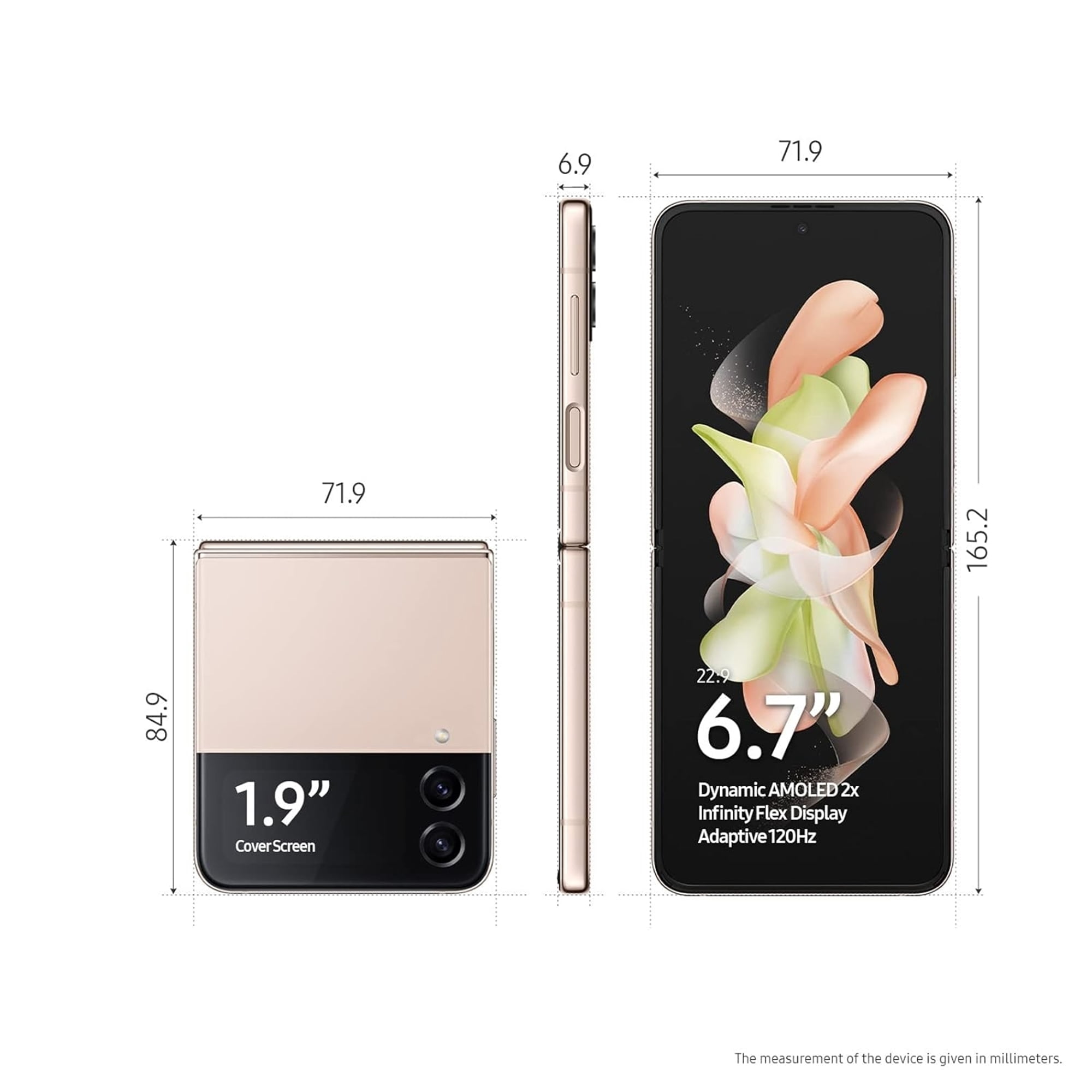 Restored Samsung Galaxy Z Flip4 256GB 6.7" 5G Fully&nbsp;Unlocked,&nbsp;Pink Gold (Refurbished)